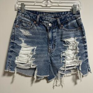 American Eagle Outfitters Ripped Blue Jean Shorts